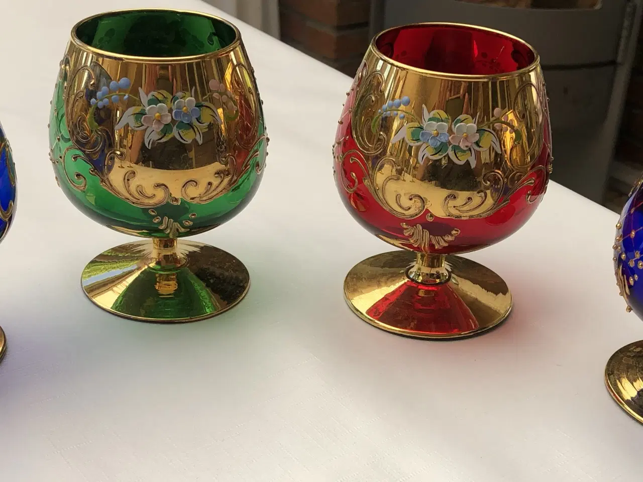 Billede 4 - Kaffe,Te,Vin Glas sæt - GULDBELAGT 