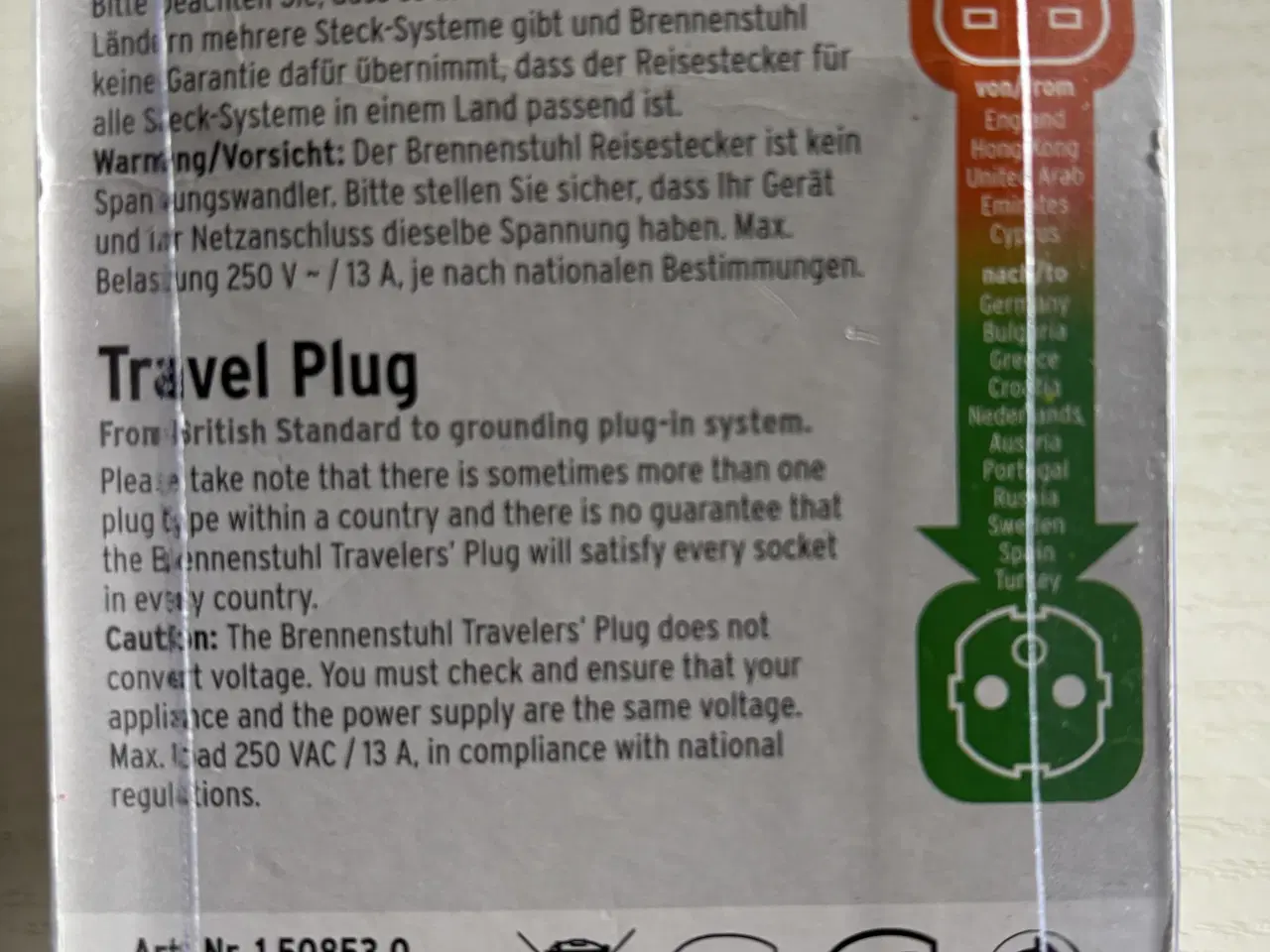 Billede 4 - Rejsestik/Travel Plug Brennenstuhl