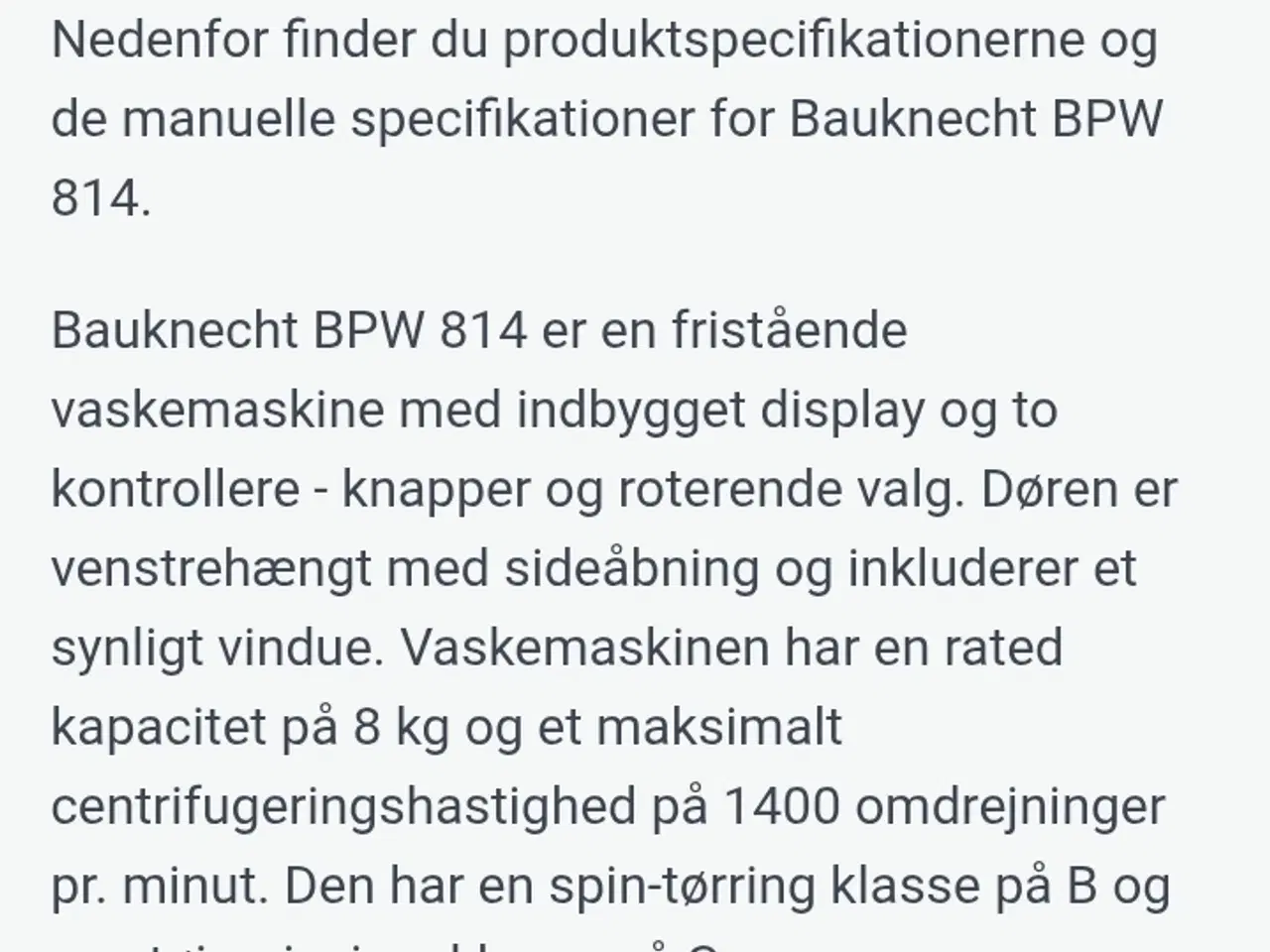Billede 4 - Vaskemaskine Bauknecht bpw 814 b