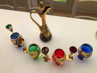 Kaffe,Te,Vin Glas sæt - GULDBELAGT 