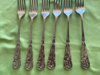 6 frokostgafler - sølvplet - victoria